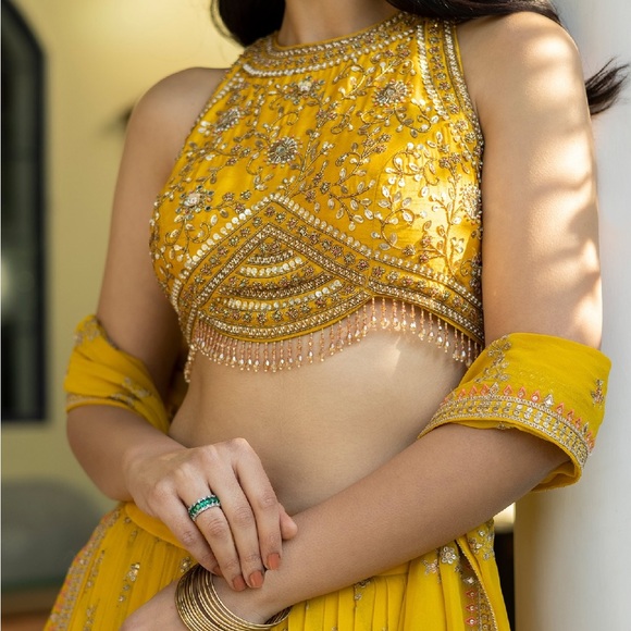 Brand new hand embroidered designer lehenga for wedding & festivals - Picture 3 of 7